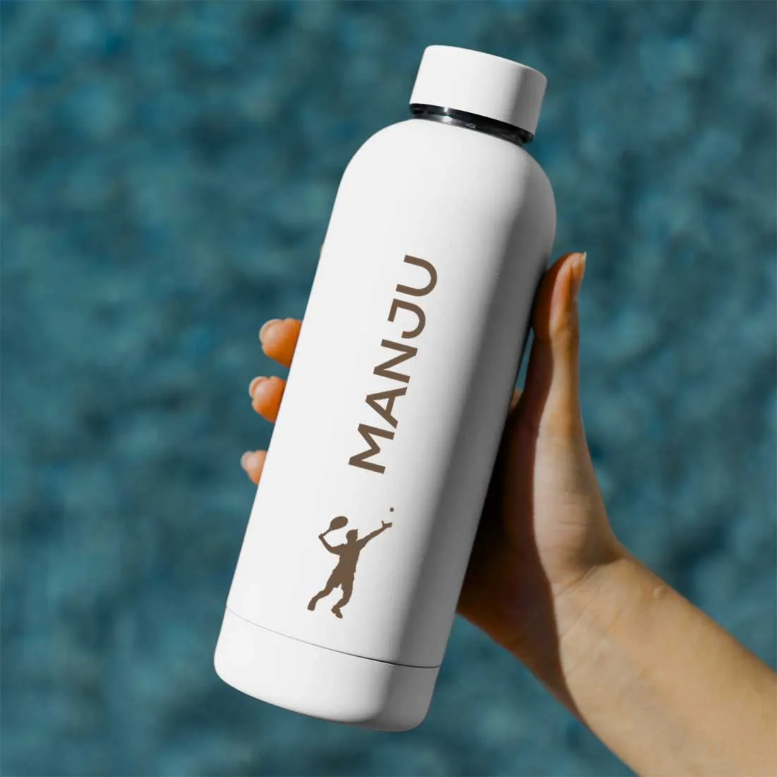 Bottle with Name Stainless Steel Double Insulated Water Bottles for Travel Office Gym Home - BPA Free, Leakproof