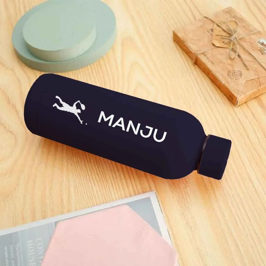 Bottle with Name Stainless Steel Double Insulated Water Bottles for Travel Office Gym Home - BPA Free, Leakproof