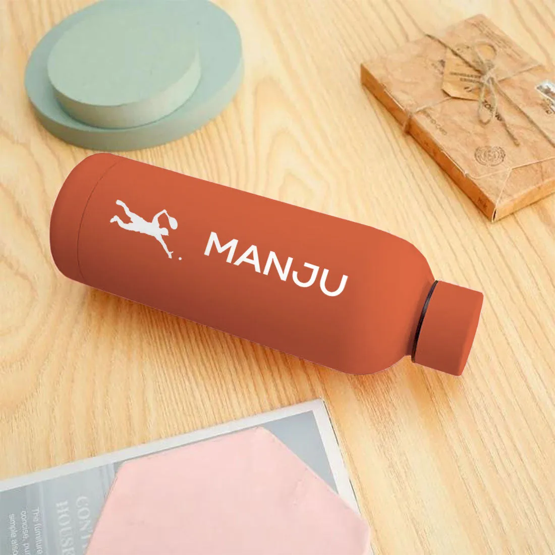 Bottle with Name Stainless Steel Double Insulated Water Bottles for Travel Office Gym Home - BPA Free, Leakproof