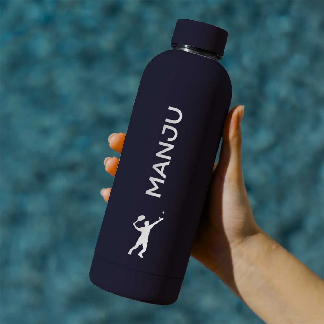 Bottle with Name Stainless Steel Double Insulated Water Bottles for Travel Office Gym Home - BPA Free, Leakproof