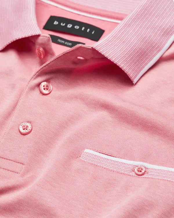 BUGATTI Bugatti Tipped Collar Polo Shirt - Apricot