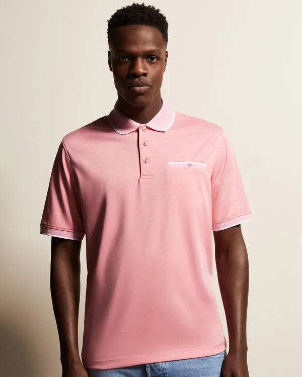 BUGATTI Bugatti Tipped Collar Polo Shirt - Apricot
