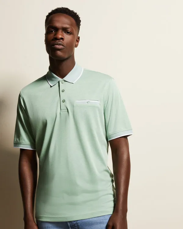 BUGATTI Bugatti Tipped Collar Polo Shirt - Green