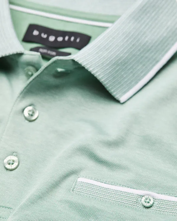 BUGATTI Bugatti Tipped Collar Polo Shirt - Green
