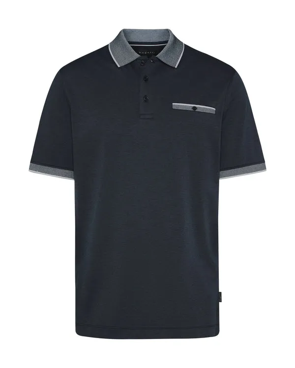 BUGATTI Bugatti Tipped Collar Polo Shirt - Navy Blue