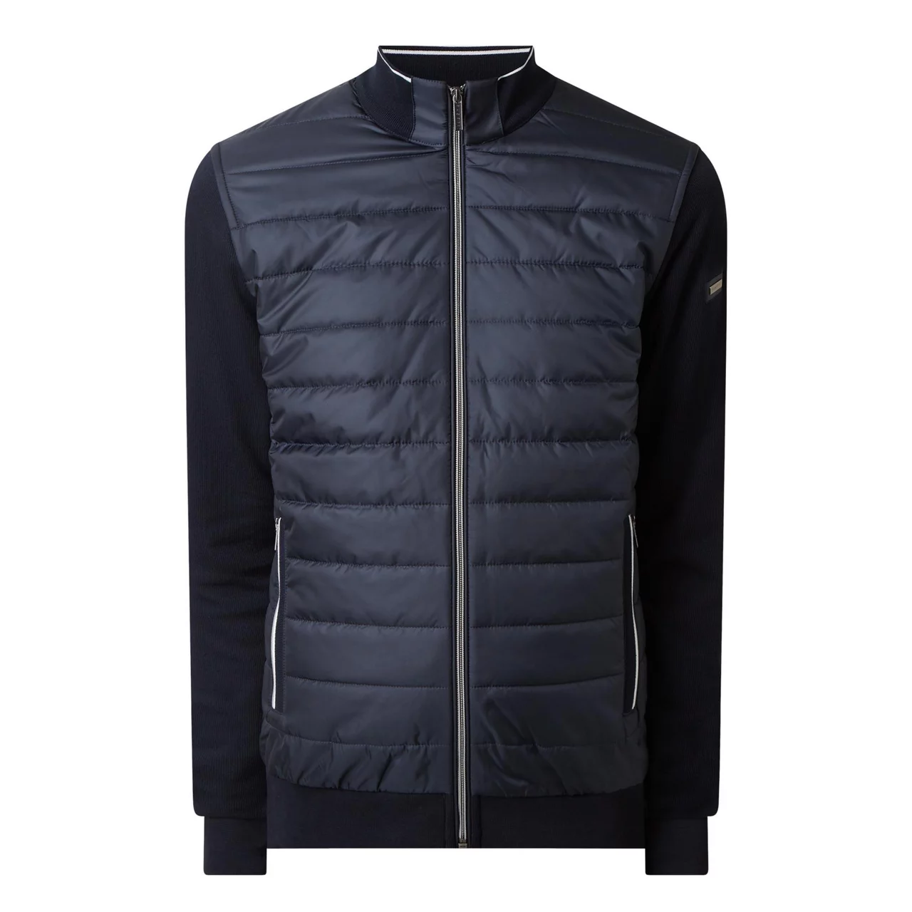 BUGATTI Hybrid Padded Zip-Through Sweatshirt - Navy