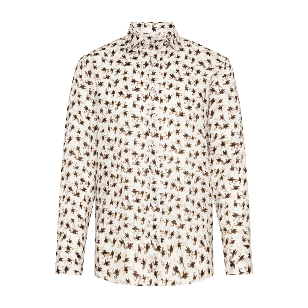 Bugatti Men's Beige Floral print Shirt