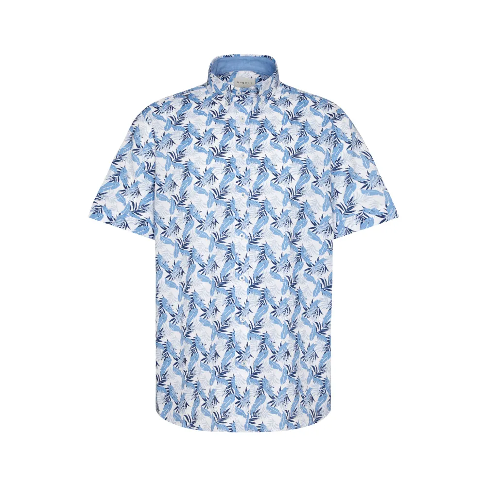 Bugatti Men's Short-sleeved Shirt  With all-over Floral Print
