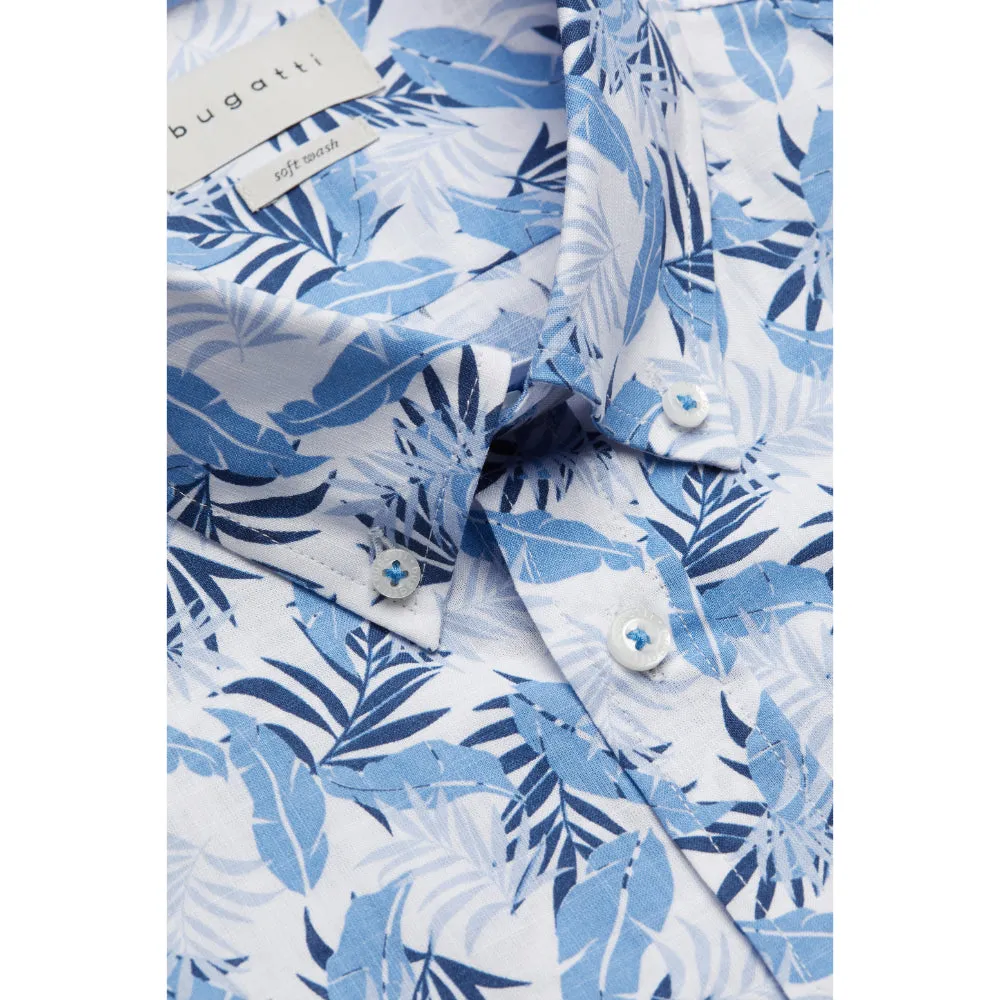 Bugatti Men's Short-sleeved Shirt  With all-over Floral Print