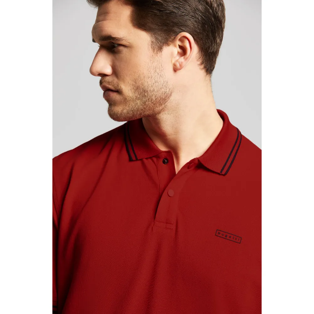 Bugatti Polo Shirt With Sporty Contrasting Stripes
