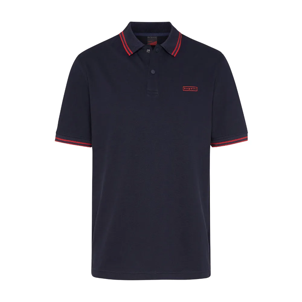 Bugatti Polo Shirt With Sporty Contrasting Stripes