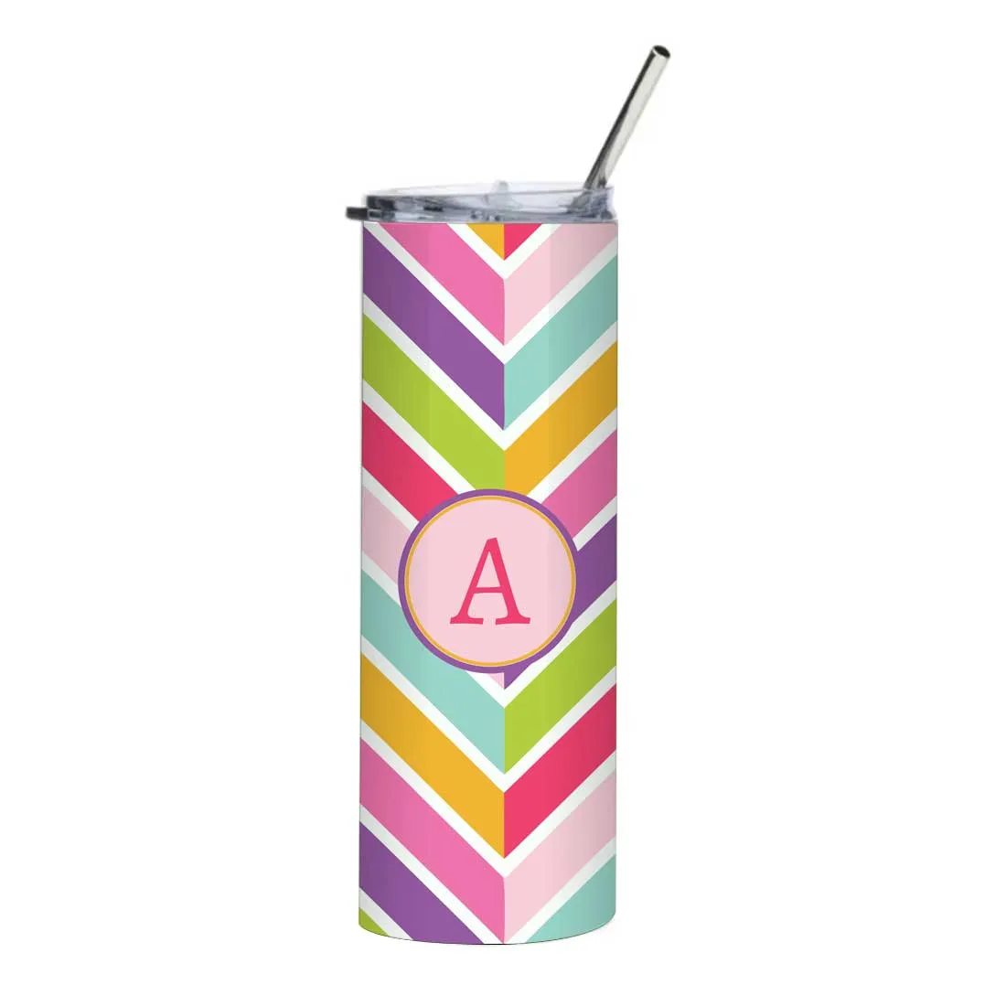 Nutcase Personalized Steel Mug for Coffee Insulated Travel Tumbler - 600 ml Cup with Metal Straw