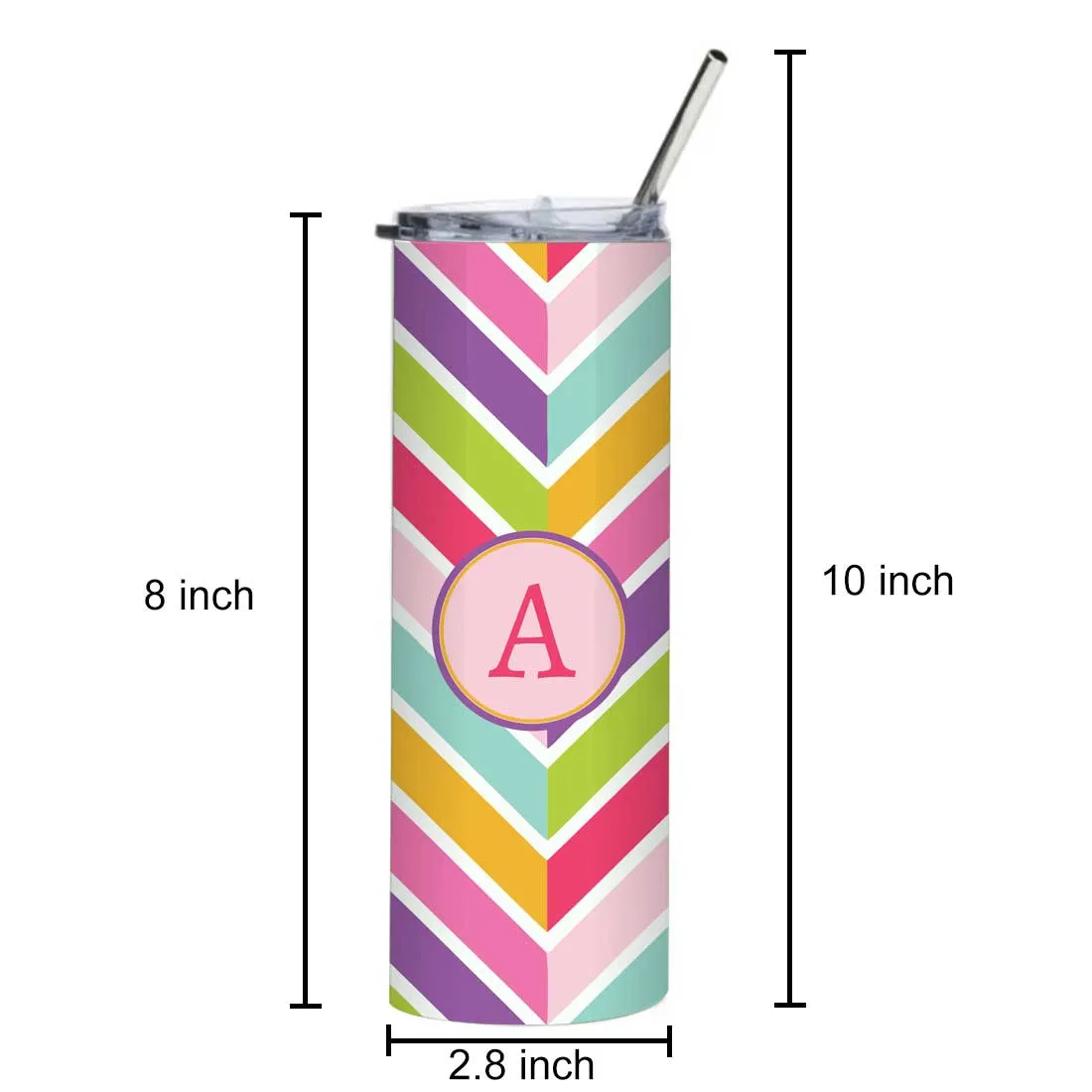 Nutcase Personalized Steel Mug for Coffee Insulated Travel Tumbler - 600 ml Cup with Metal Straw