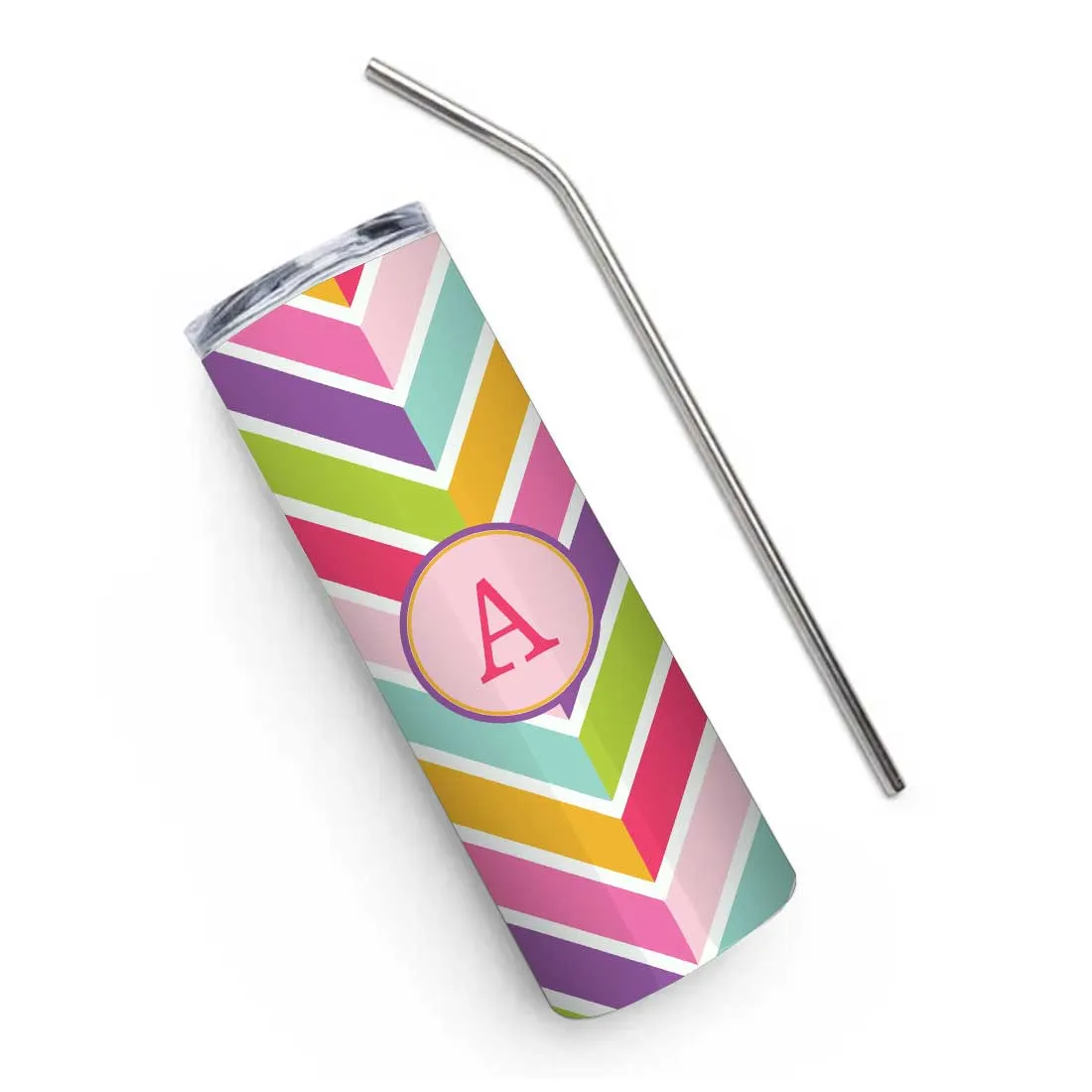 Nutcase Personalized Steel Mug for Coffee Insulated Travel Tumbler - 600 ml Cup with Metal Straw